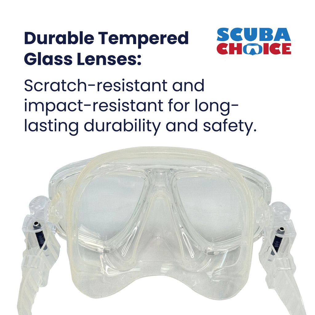 Palantic M36 Translucent Charcoal/Clear Silicone RX Nearsighted Lenses Dive/Snorkeling Mask