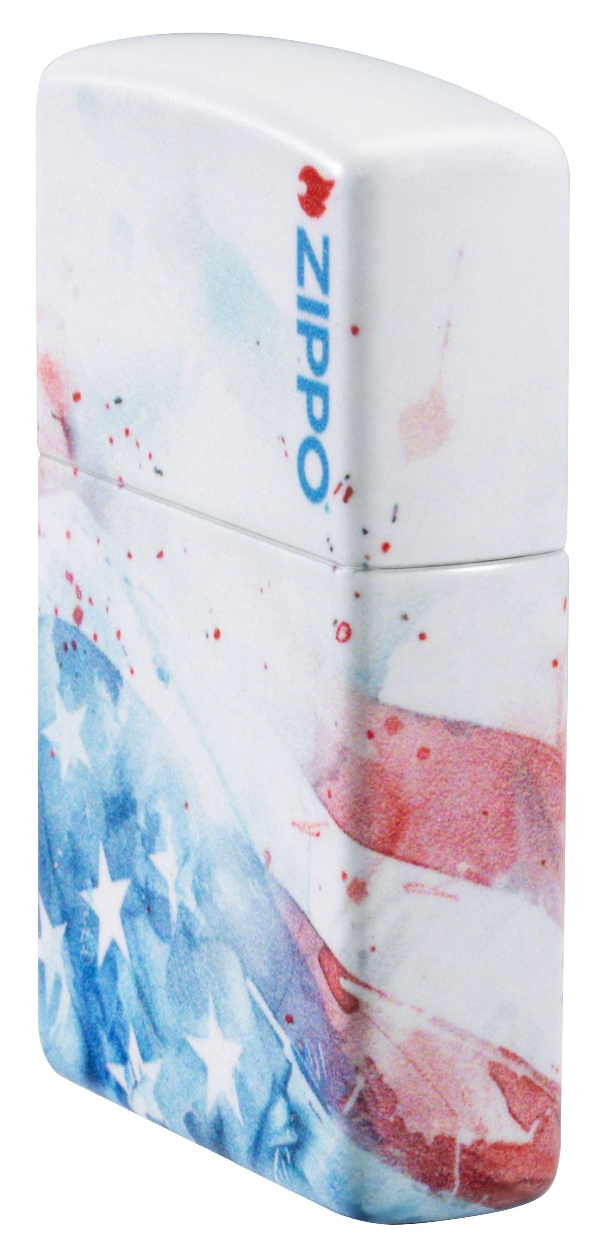 Zippo American Flag Watercolor, 540 White Matte Lighter #47209
