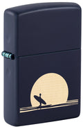 Zippo Surfer Sunset Scene, Navy Matte Lighter #47213