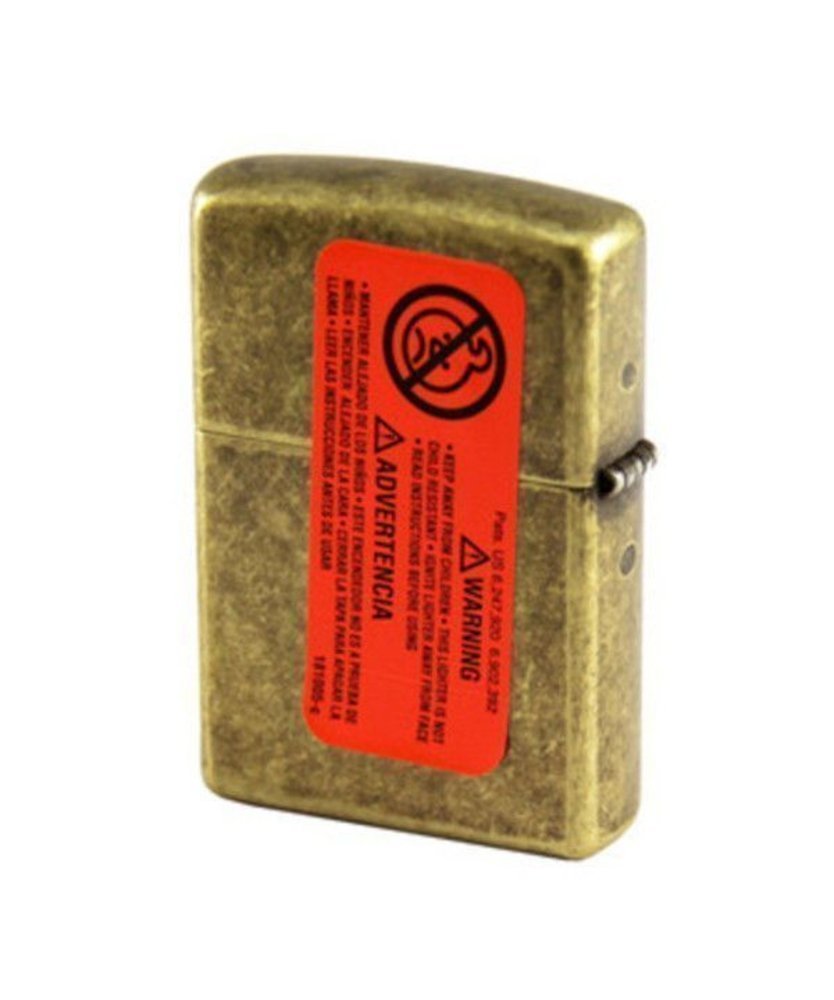 Zippo Antique Brass Rustic Classic Design, Genuine Windproof Lighter #201FB