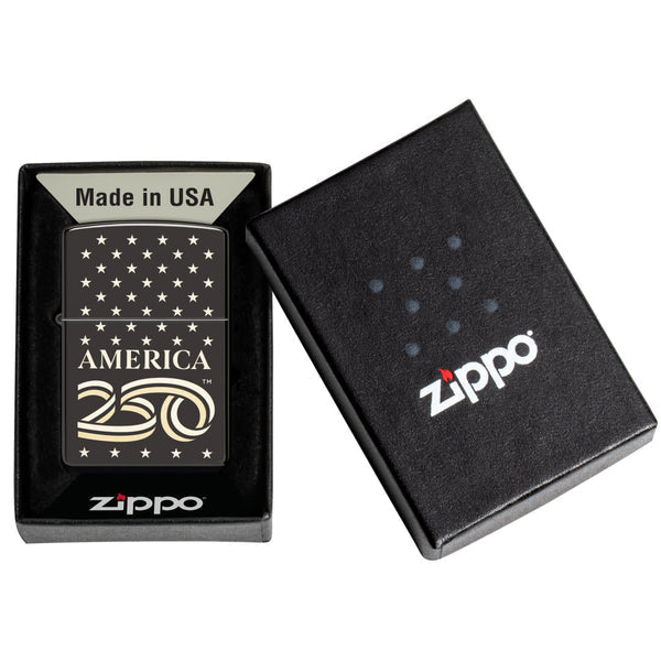 Zippo America 250, High Polish Black Collectible Lighter #47293