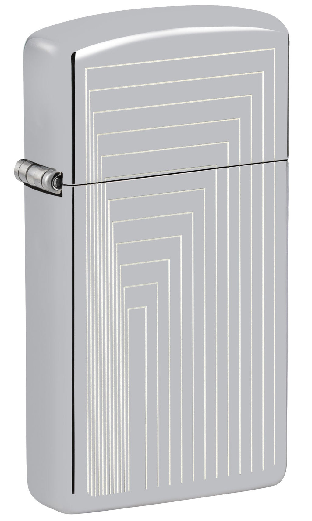 Zippo Slim Laser Pattern Design, High Polish Chrome Lighter #46706