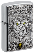 Zippo Wolf Emblem Design, Brushed Chrome Lighter #48690