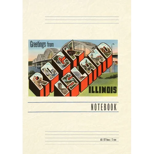 Vintage Lined Notebook Greetings from Rock Island, Illinois