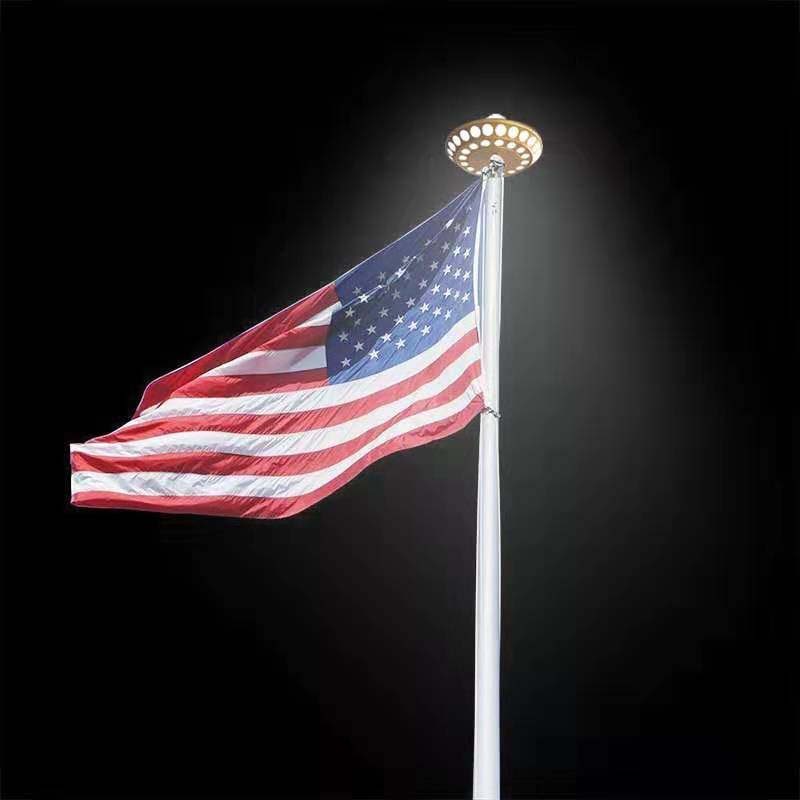 Double Row Solar Flagpole Top Light | 40 LED Automatic Flag Illumination
