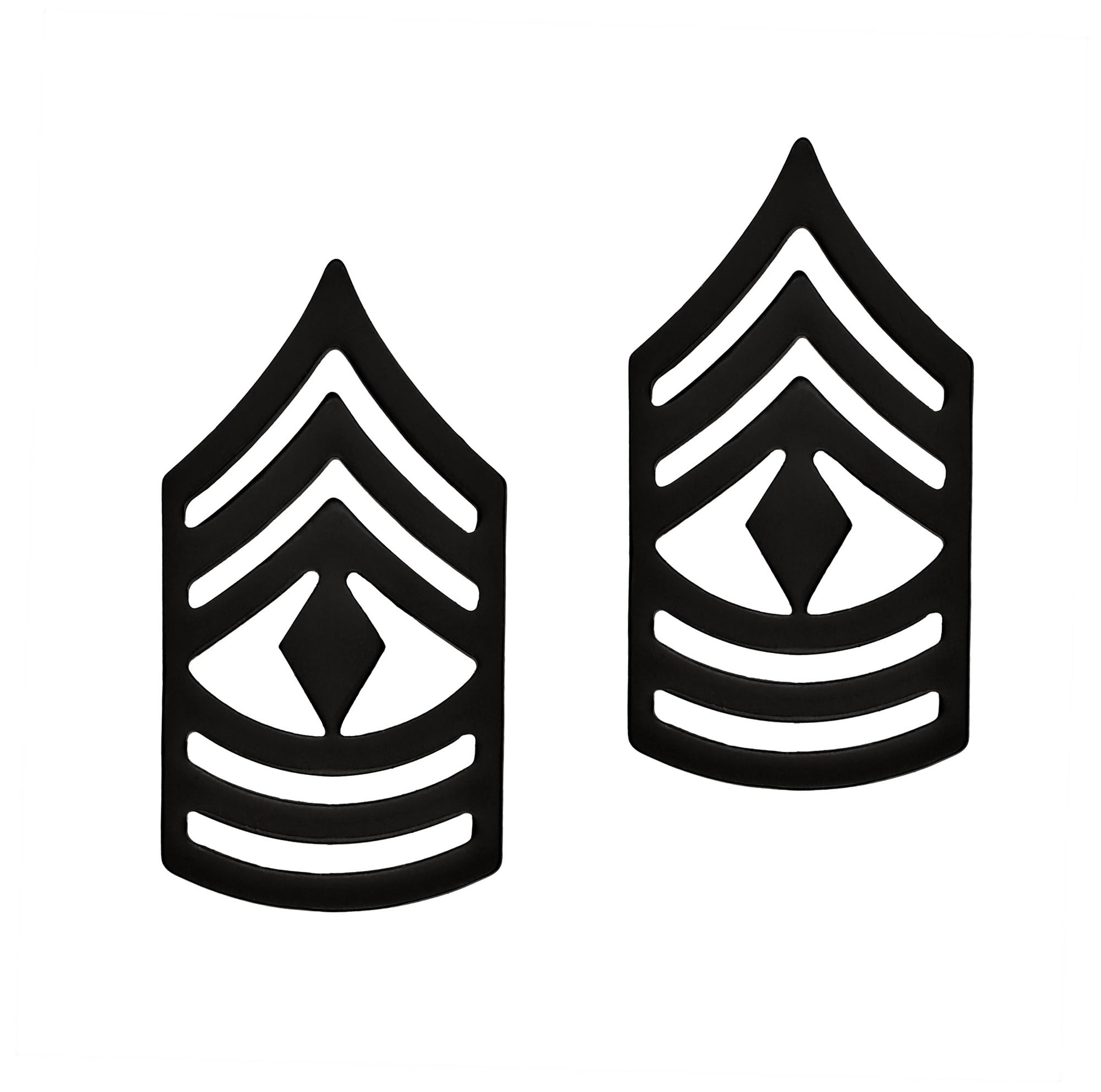 US Army Black Metal Subdued Pin-On Rank