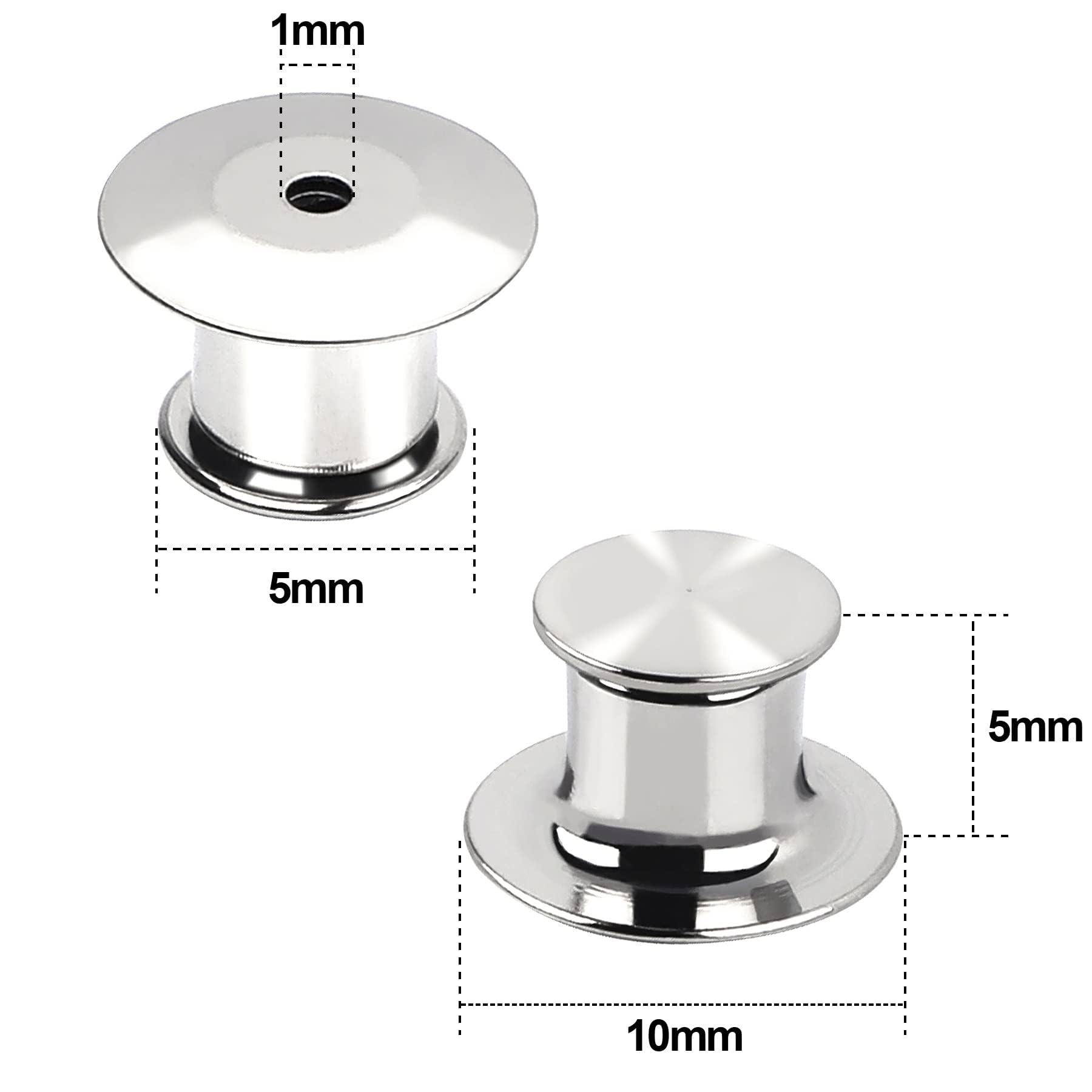DECYOOL 30 Pieces Metal Pin Backs Locking Pin Keepers Locking Clasp | Nickel Plated Copper,convenient to carry, and blend seamlessly behind any pin,No Tools Required Spring Loaded Lock
