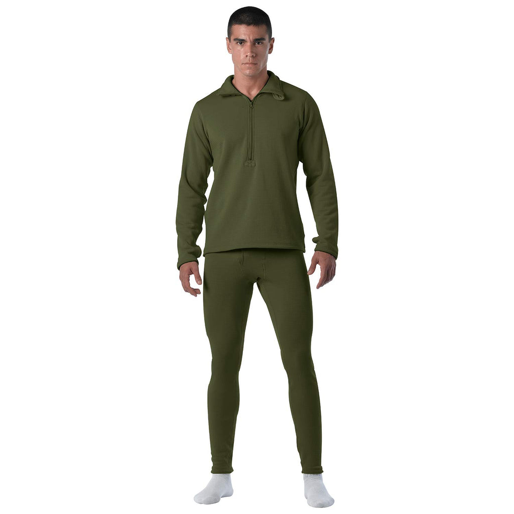 Rothco ECWCS Gen III Mid-Weight Underwear Top & Bottom Set (Level II) Tactical Grid Fleece Thermals