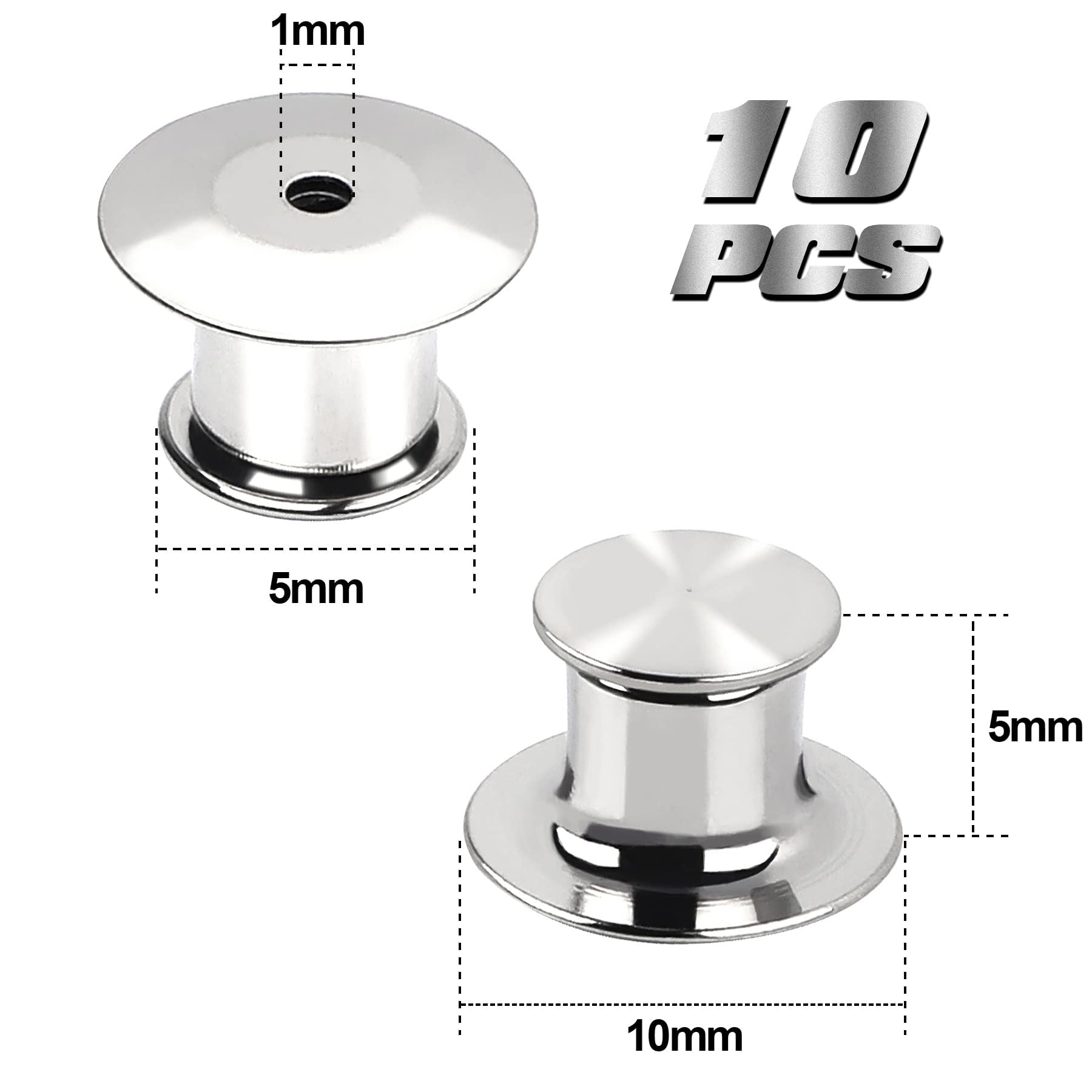 DECYOOL 30 Pieces Metal Pin Backs Locking Pin Keepers Locking Clasp | Nickel Plated Copper,convenient to carry, and blend seamlessly behind any pin,No Tools Required Spring Loaded Lock