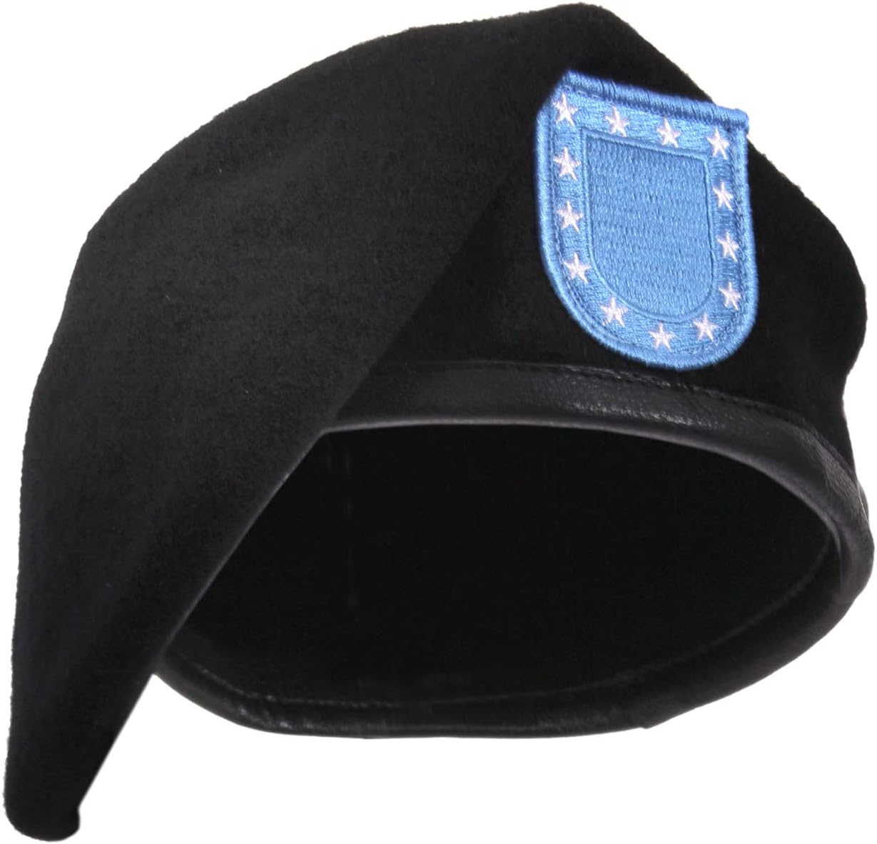 Rothco Inspection Ready Beret with Flash | 95% Wool, Pre-Shaved Inspection Ready Cap, Leather Trim, Ideal for Active-Duty Personnel and Uniform Wear