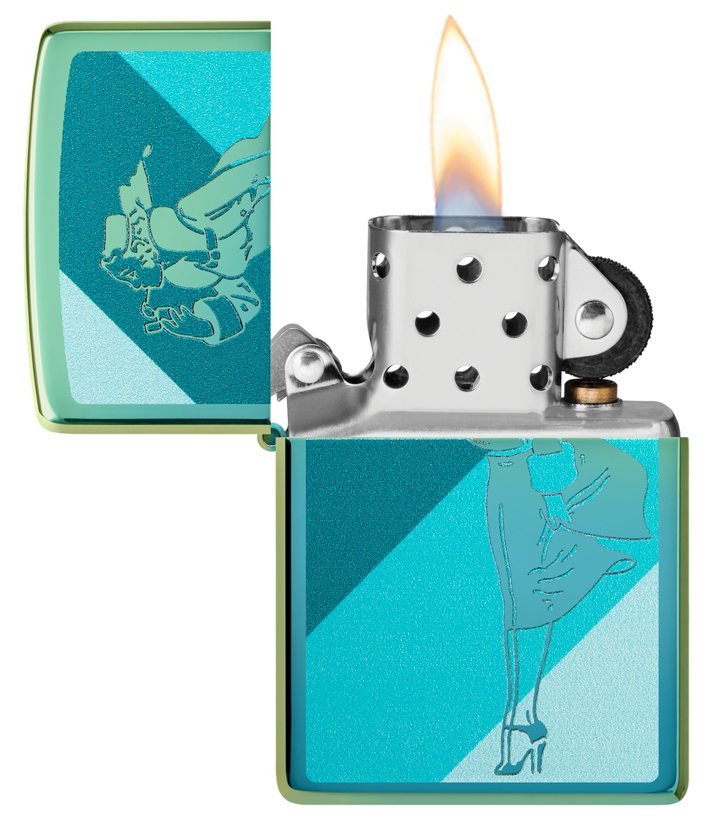 Zippo Windy Girl, High Polish Teal Lighter #48457