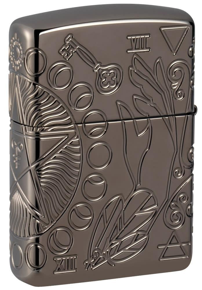 Zippo 360° Armor Black Ice MultiCut Sprirtual Design Windproof Lighter #49689