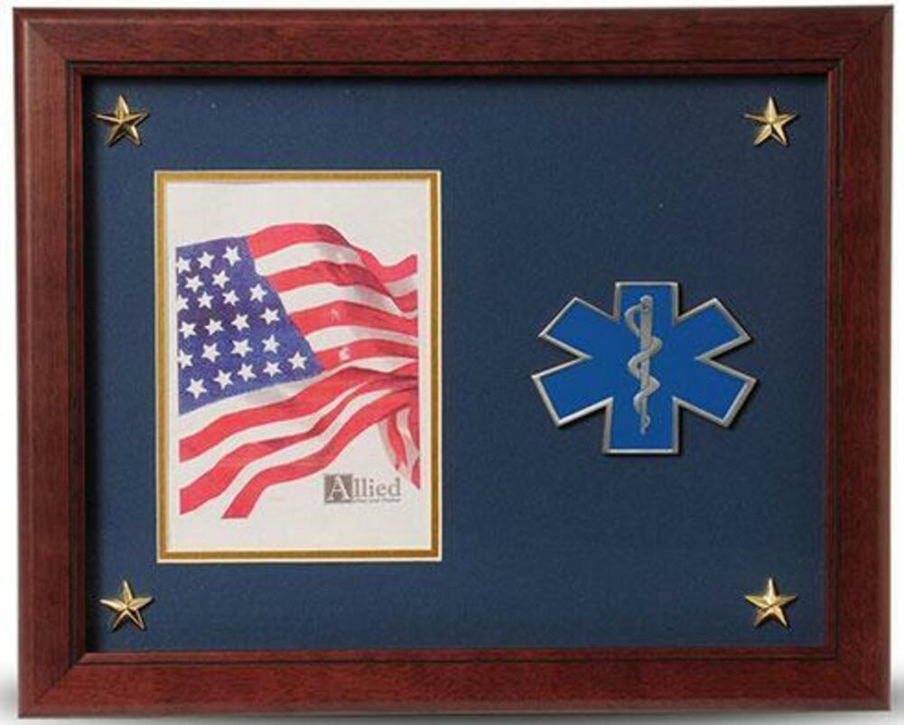 Flag Connections EMS Medallion Picture Frame with Stars, 5 by 7-Inch.