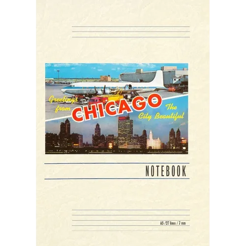 Vintage Lined Notebook Greetings from Chicago, Illinois
