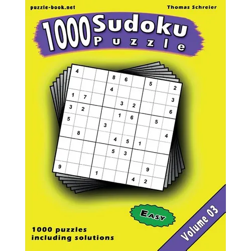 Sudoku: 1000 Easy 9x9 Sudoku, Vol. 3 - Paperback