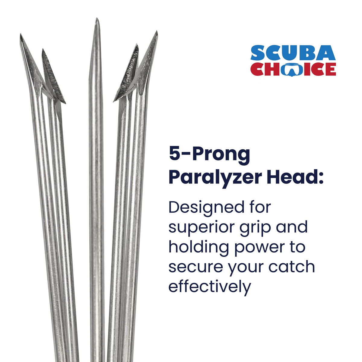 Palantic Lionfish 6" Pole Spear Tip 5 Prong Paralyzer w/ Barbs, 8mm
