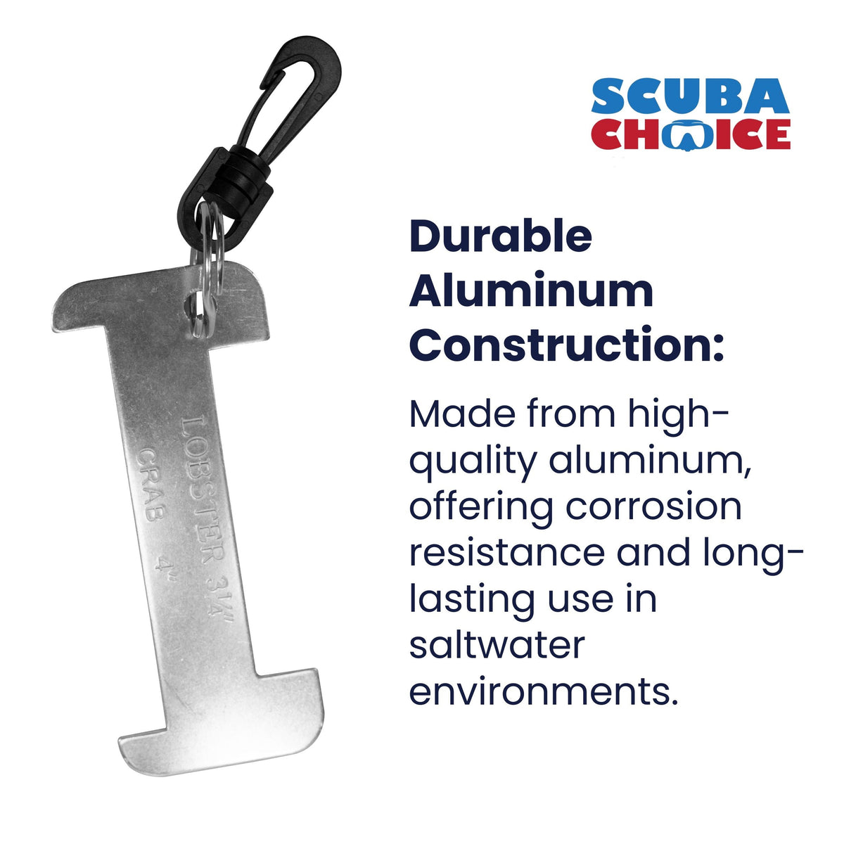 Scuba Diving 5" Aluminum Crab & Lobster Gauge with Clip