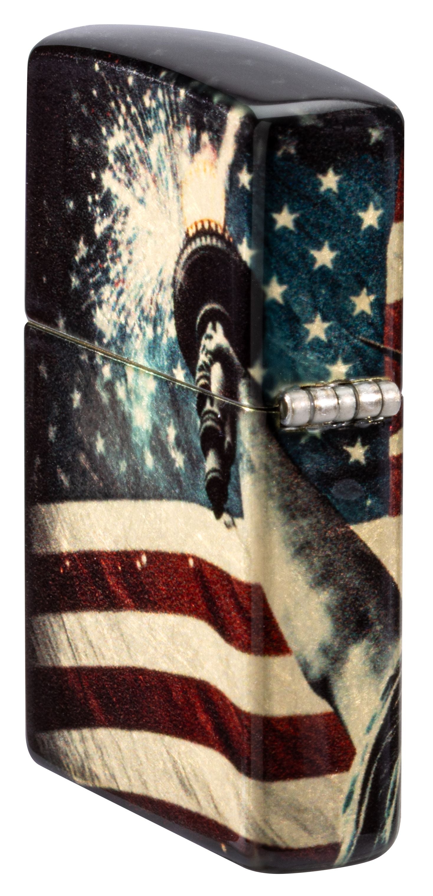 Zippo Statue of Liberty Patriotic, 540 Tumbled Brass Lighter #47186