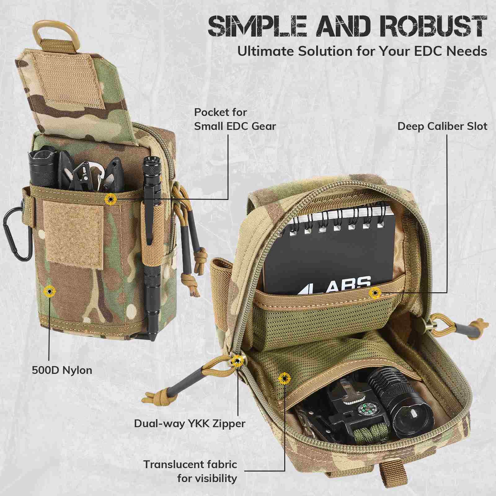 Votagoo Tactical EDC Pouch Universal Waist Pack Phone Molle Pouches Utility Gadget Holster Pocket for Outdoor Sport