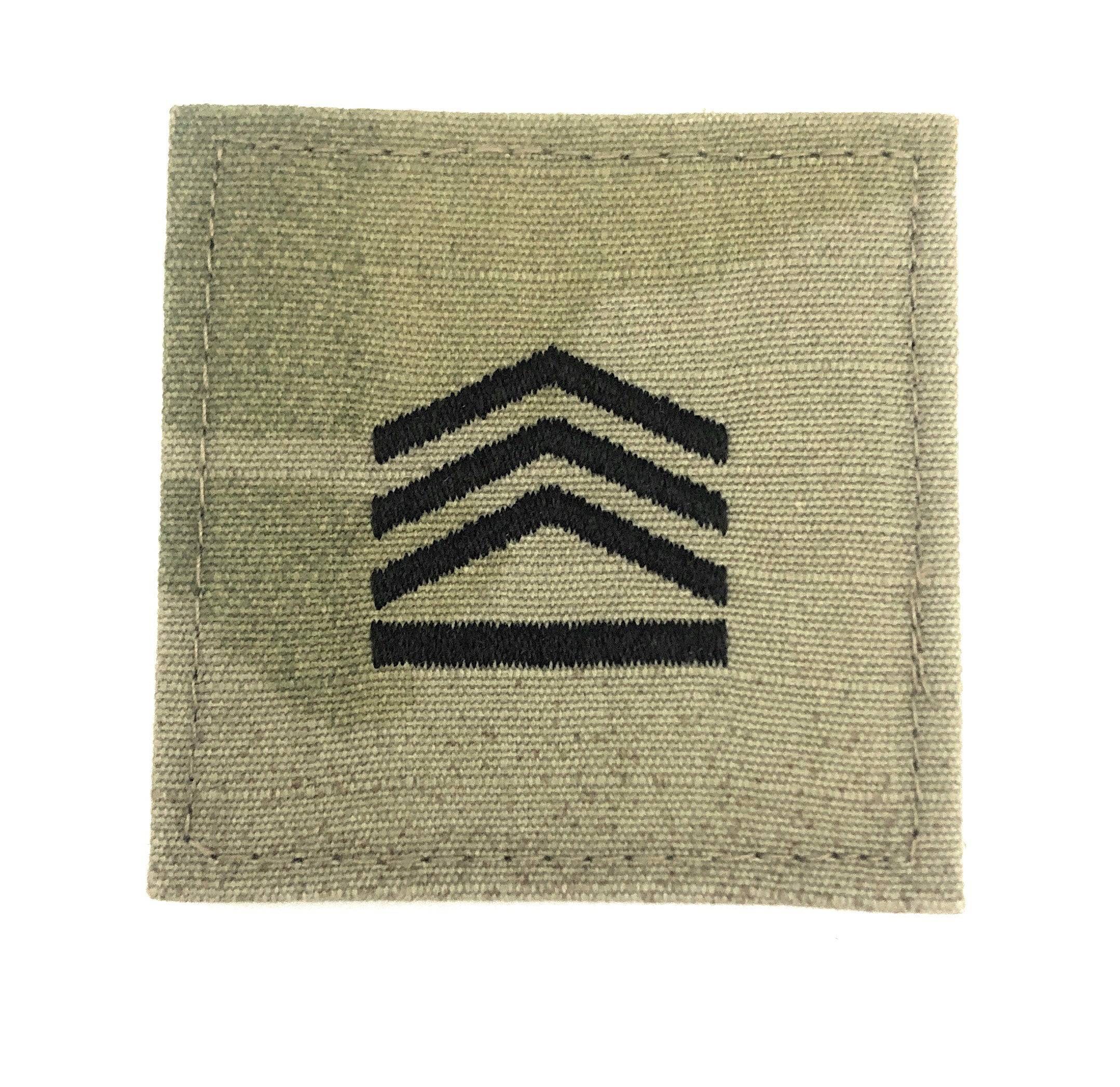 E6 ROTC Staff Sergeant OCP Rank with Hook Fastener