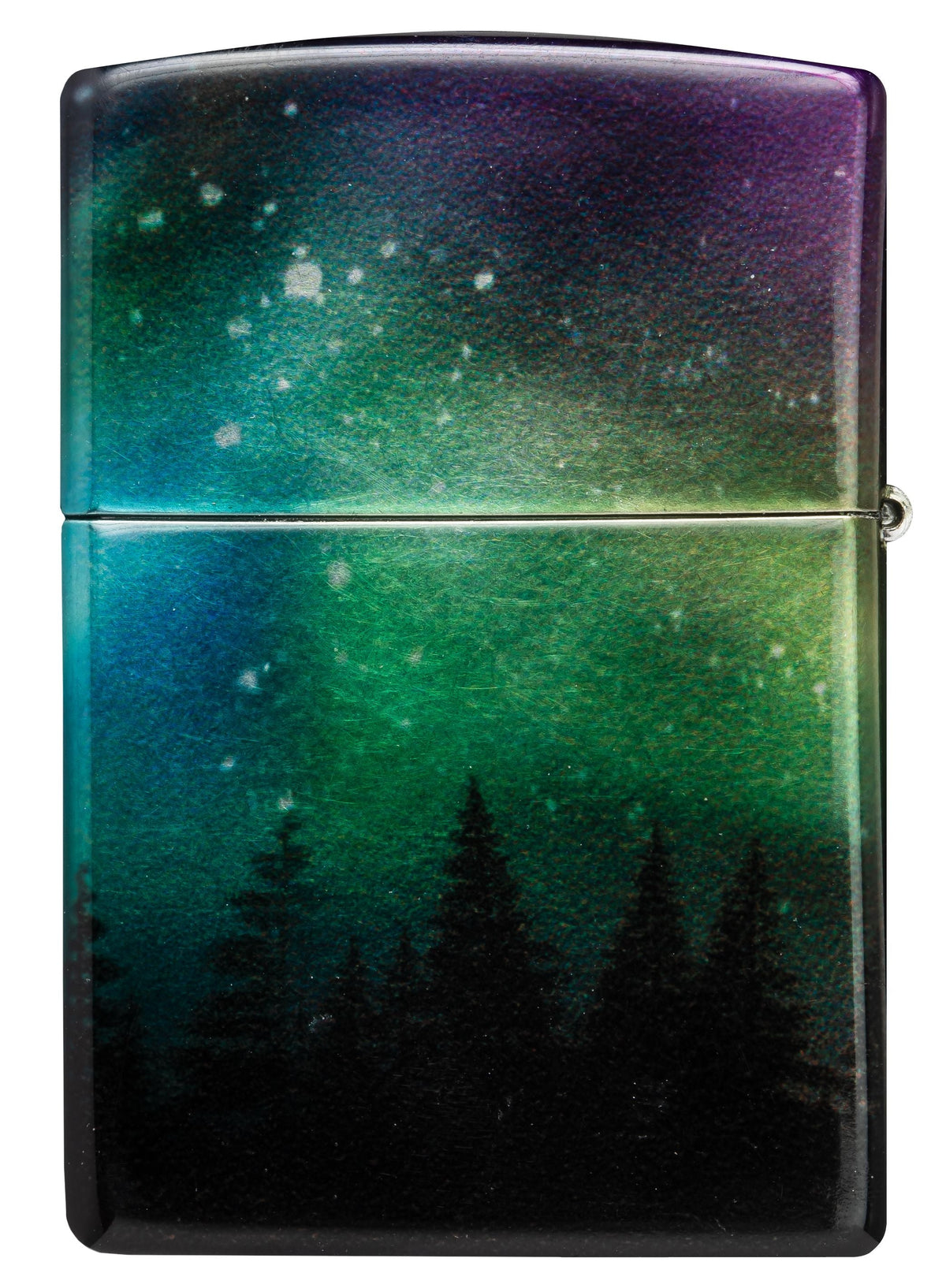 Zippo Aurora Borealis Design, 540 Tumbled Chrome Fusion Lighter #48771