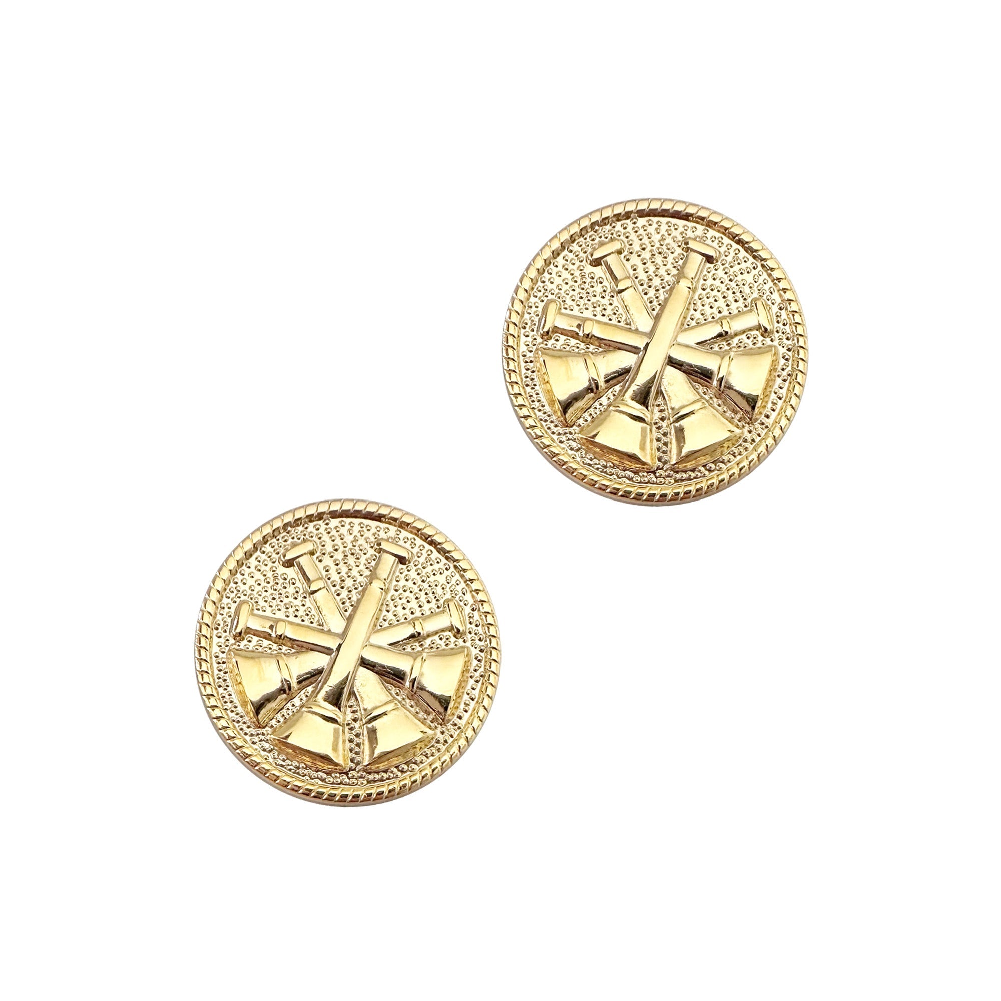 4 Bugles on disk Granite finish STA-BRITE®  Gold (pair)