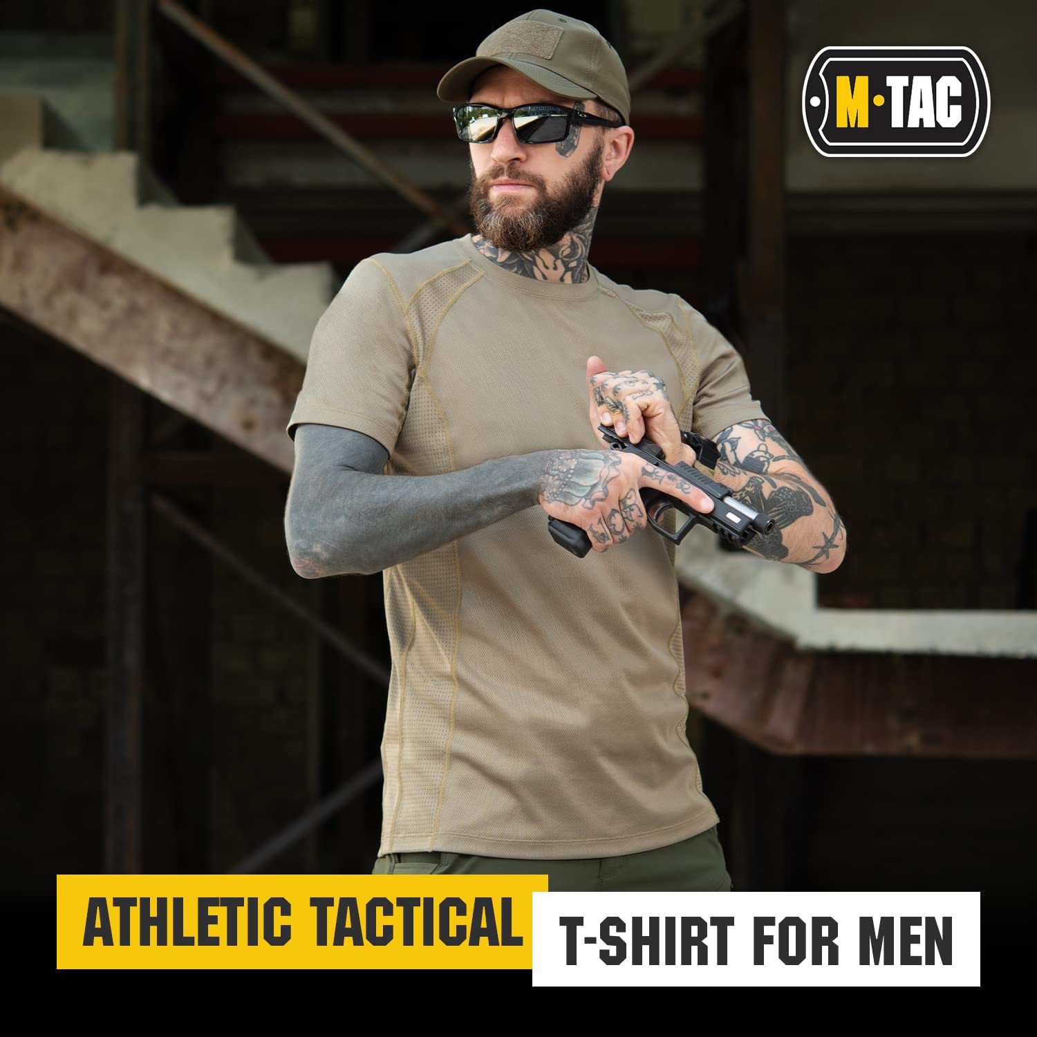 M-Tac Athletic T-Shirt Gen.2 - Breathable Polyester Military T-Shirt with Short Sleeve and Crew Neck for Men