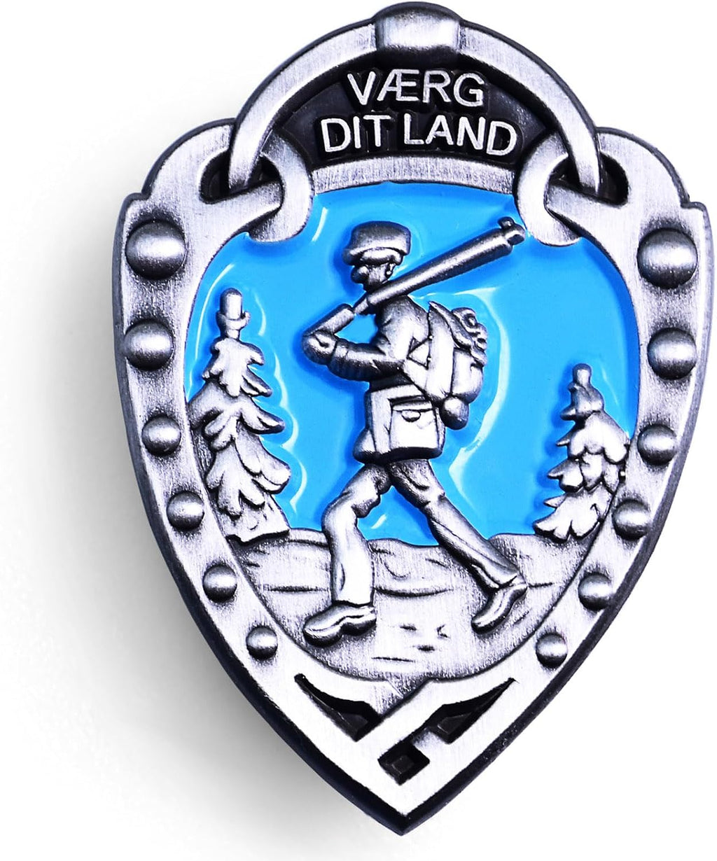 Norwegian Foot March Badge Silver 1.5 inch