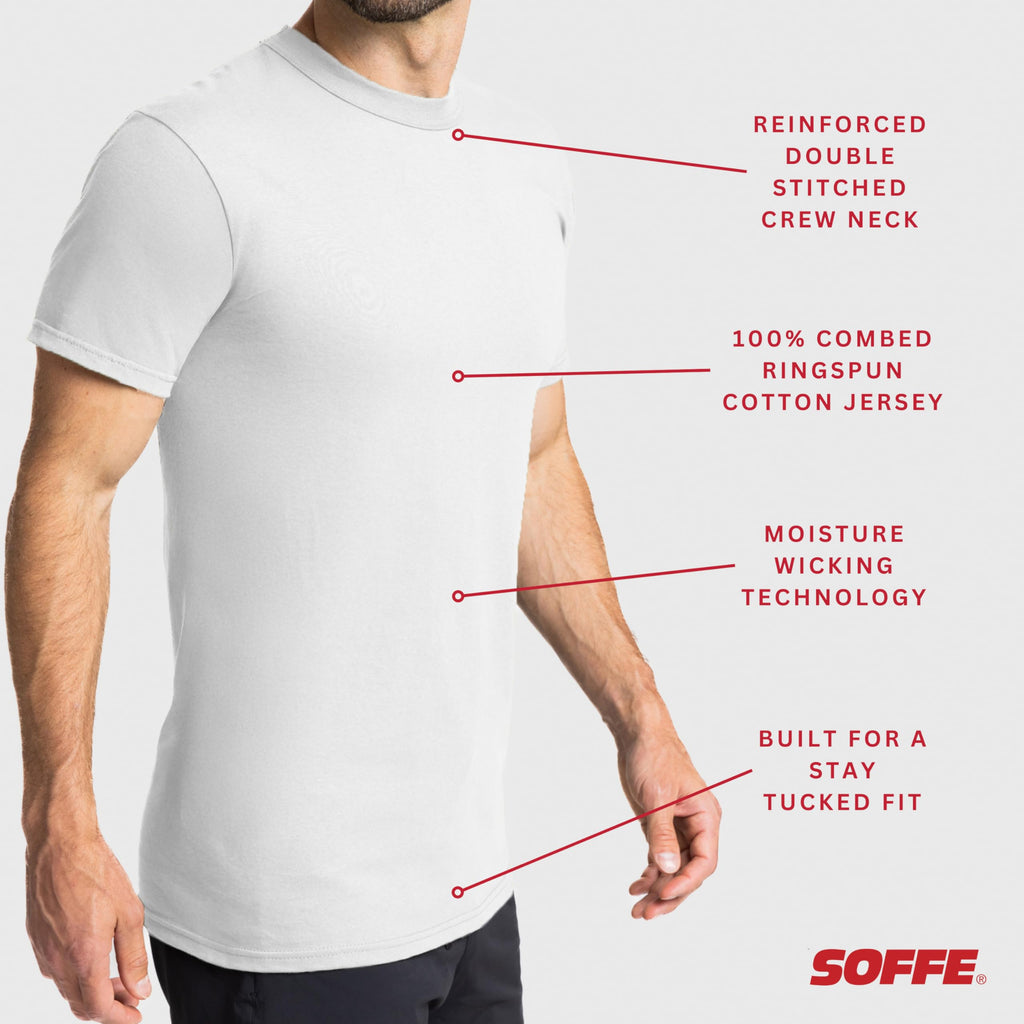 Soffe Men's Military Soft Ringspun Cotton T-Shirt, 3 Pack