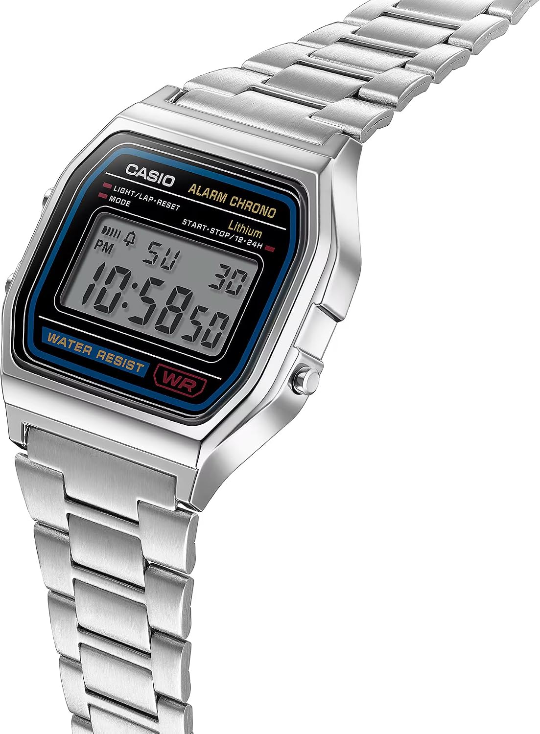 Casio A158WA Series | Unisex Digital Watch | Vintage | WR | 100 SEC Stop Watch | Daily Alarm | Regular Time Keeping: Hour, Minute, Second, PM, Date, Day | Led Light | 7 Yr Battery