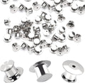 DECYOOL 30 Pieces Metal Pin Backs Locking Pin Keepers Locking Clasp | Nickel Plated Copper,convenient to carry, and blend seamlessly behind any pin,No Tools Required Spring Loaded Lock