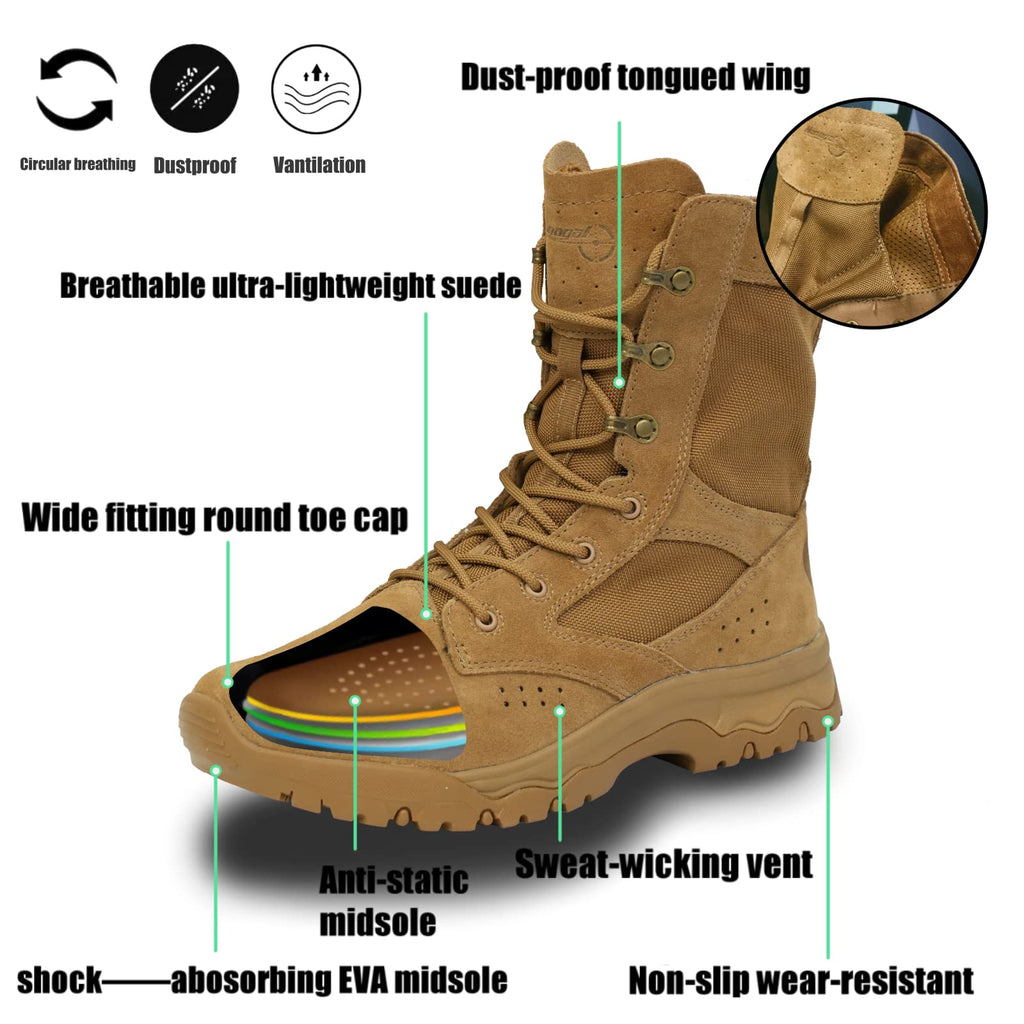 Men's Military Boots Lightweight Army Combat Tactical Military Boots For Men Hunting Jungle Hiking Work Boots