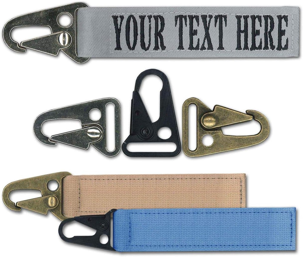 Custom Name Tape Material Embroidered 4.5" Sling Clip Style Luggage Tag