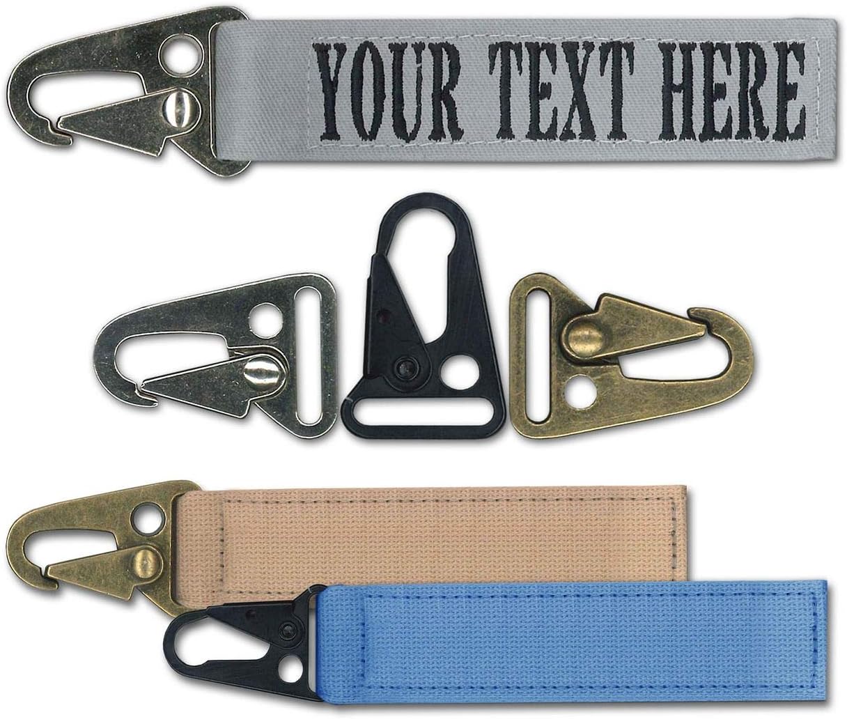 Custom Name Tape Material Embroidered 4.5" Sling Clip Style Luggage Tag