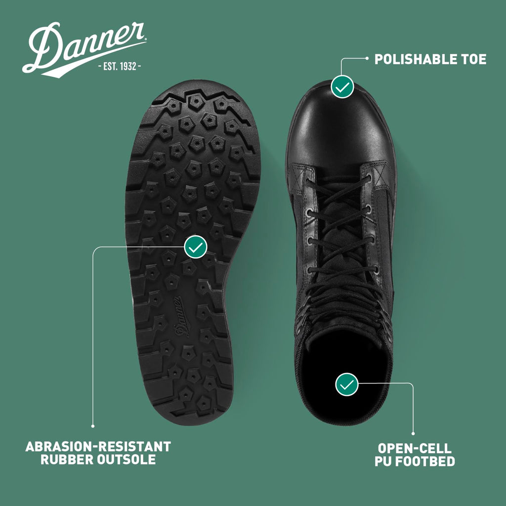 Danner Tachyon 8" Tactical Boots for Men, Speed Lacing, Fast Drying Upper | Ultralight Build, Breathable Open-Cell Footbed, Slip-Resistant Traction, Long-Shift EVA Cushioning, Military Boots