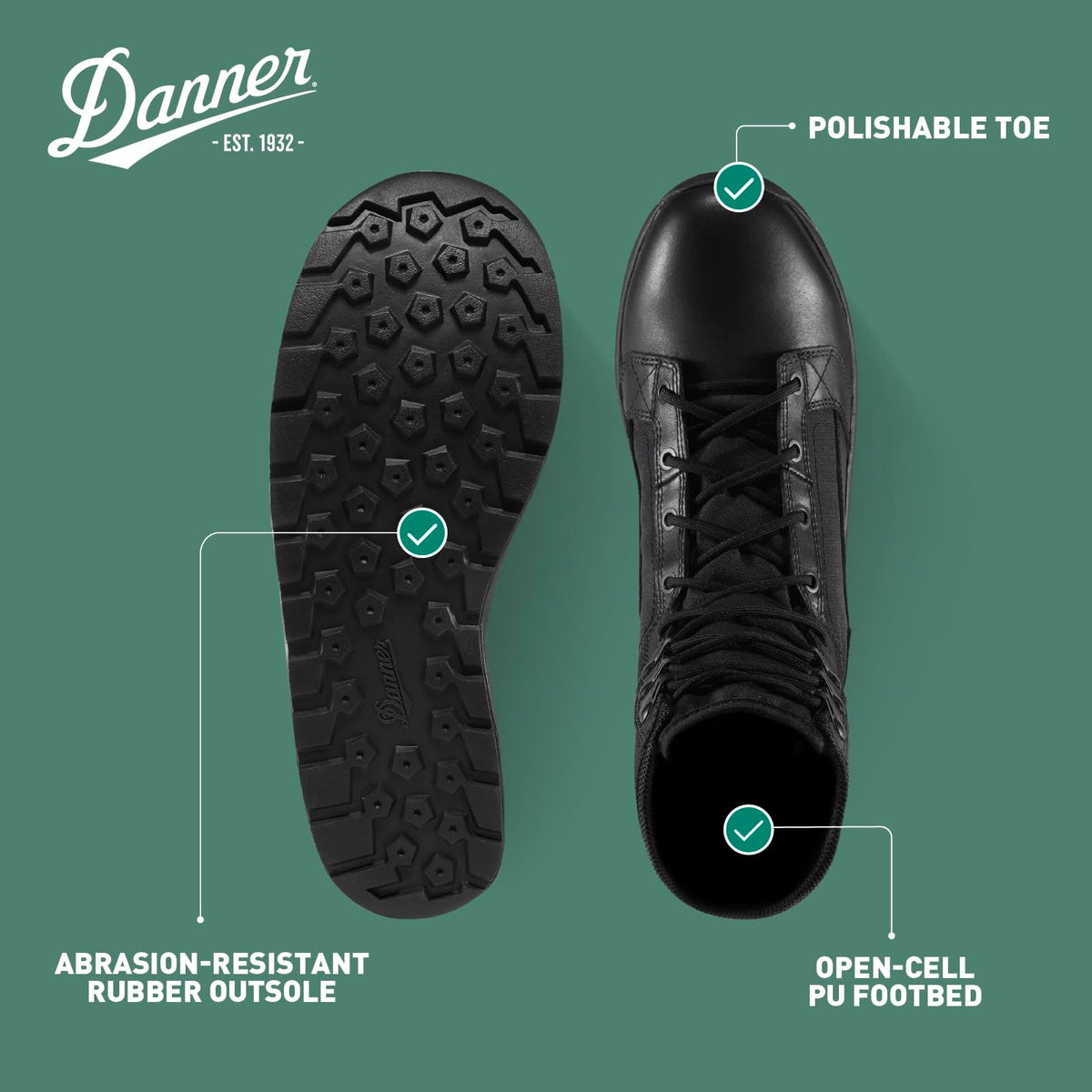 Danner Tachyon 8" Tactical Boots for Men, Speed Lacing, Fast Drying Upper | Ultralight Build, Breathable Open-Cell Footbed, Slip-Resistant Traction, Long-Shift EVA Cushioning, Military Boots