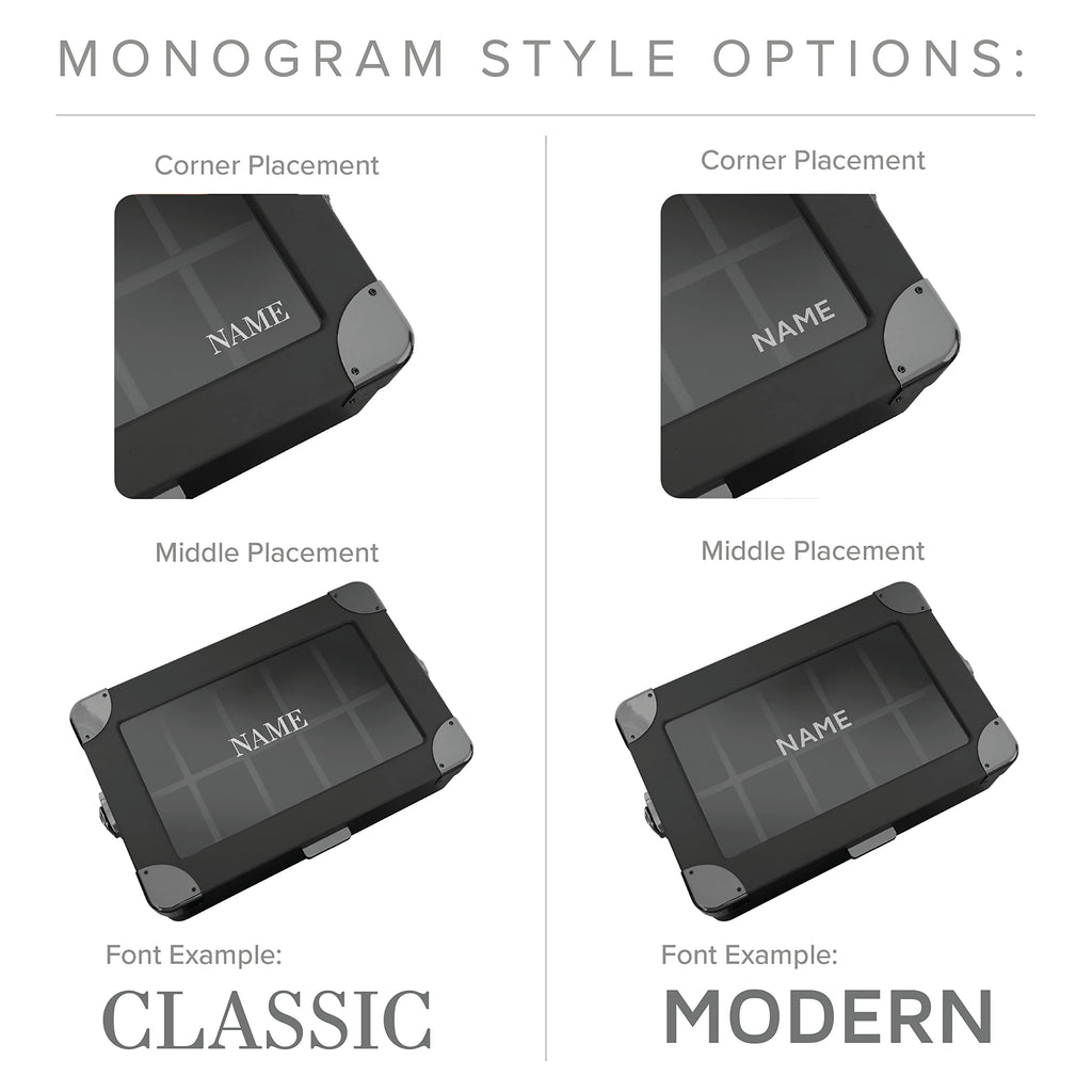 CASE ELEGANCE Military 10-Slot Watch Box with Glass Top