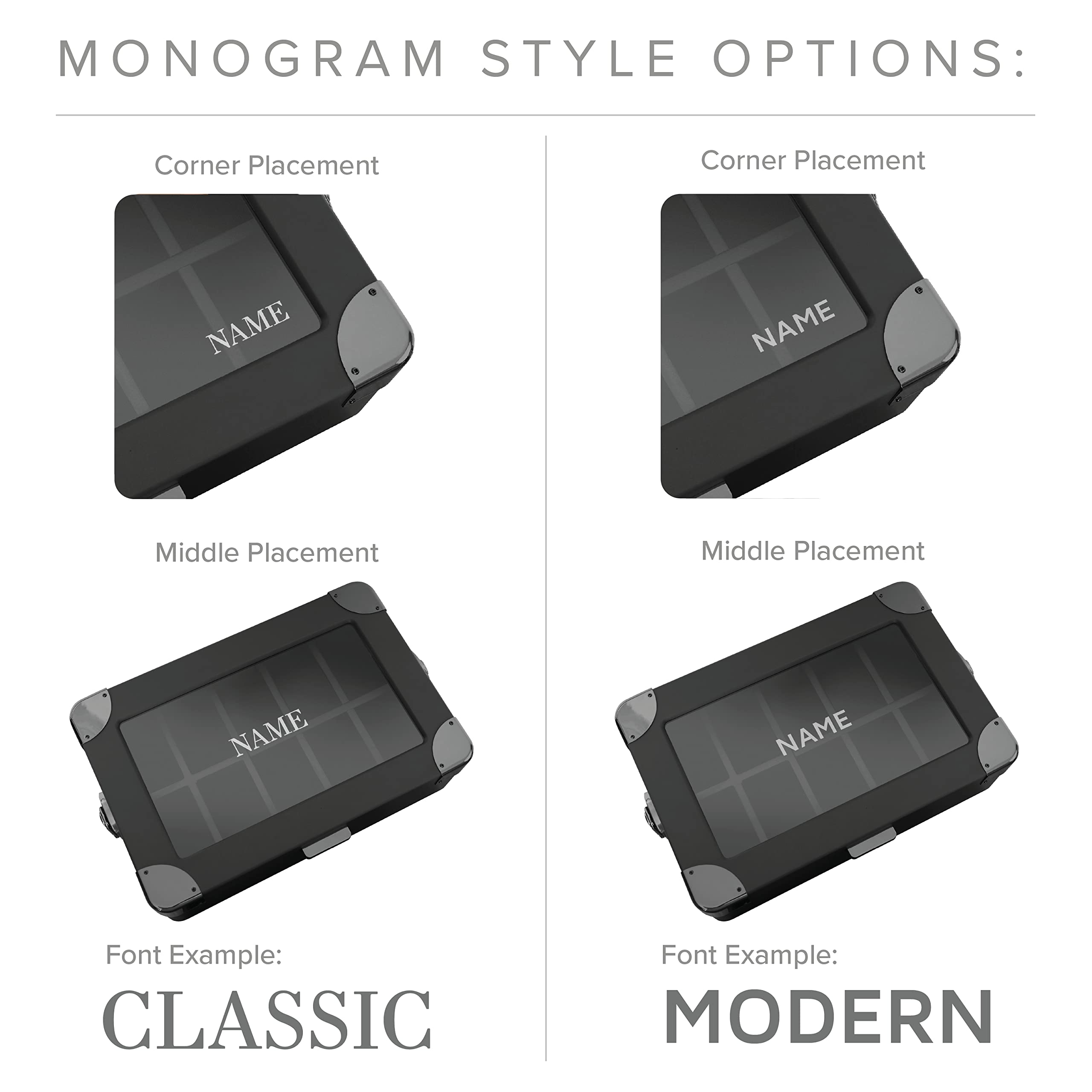 CASE ELEGANCE Military 10-Slot Watch Box with Glass Top
