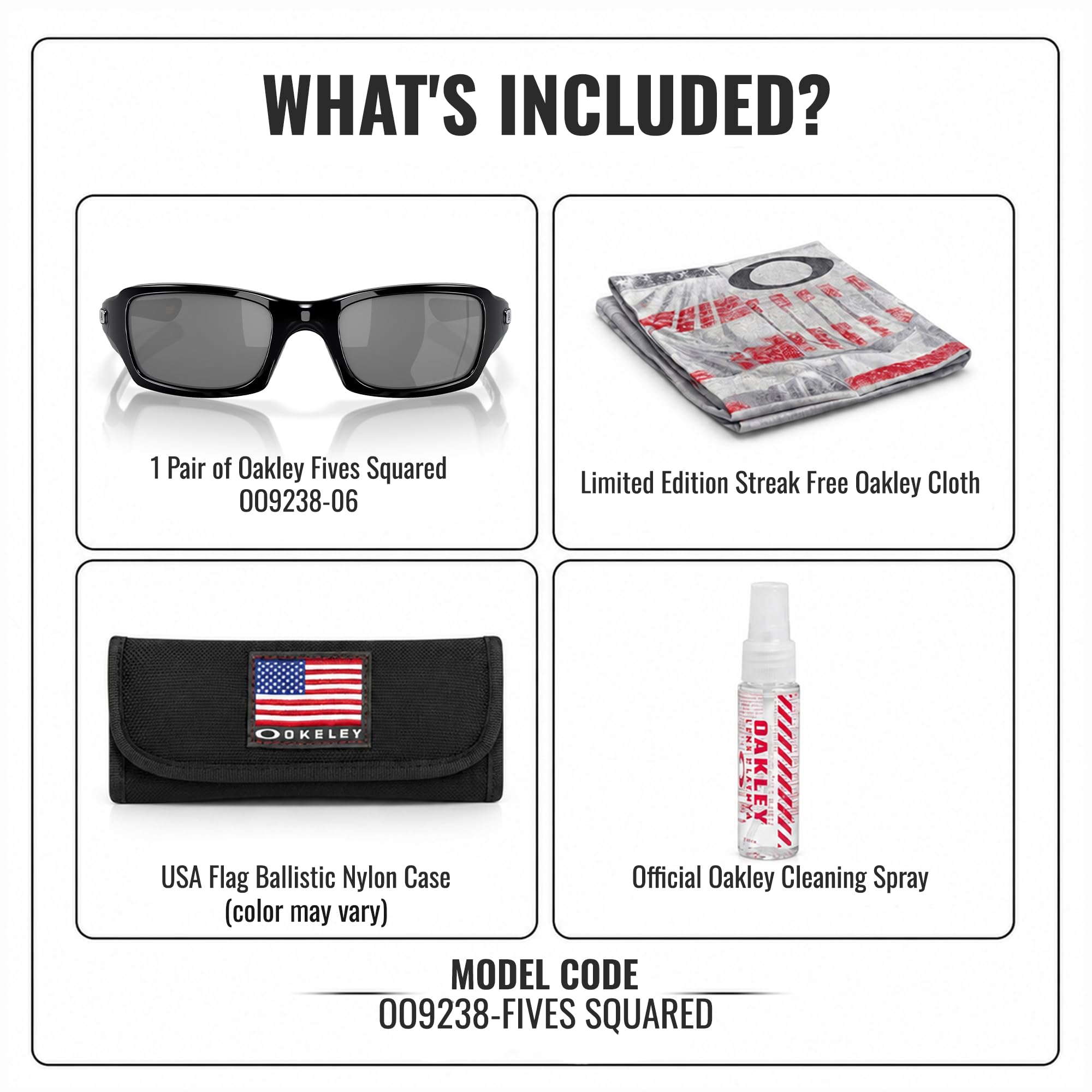 Oakley FIVES SQUARED OO9238 Sunglasses With Official Eyewear Kit