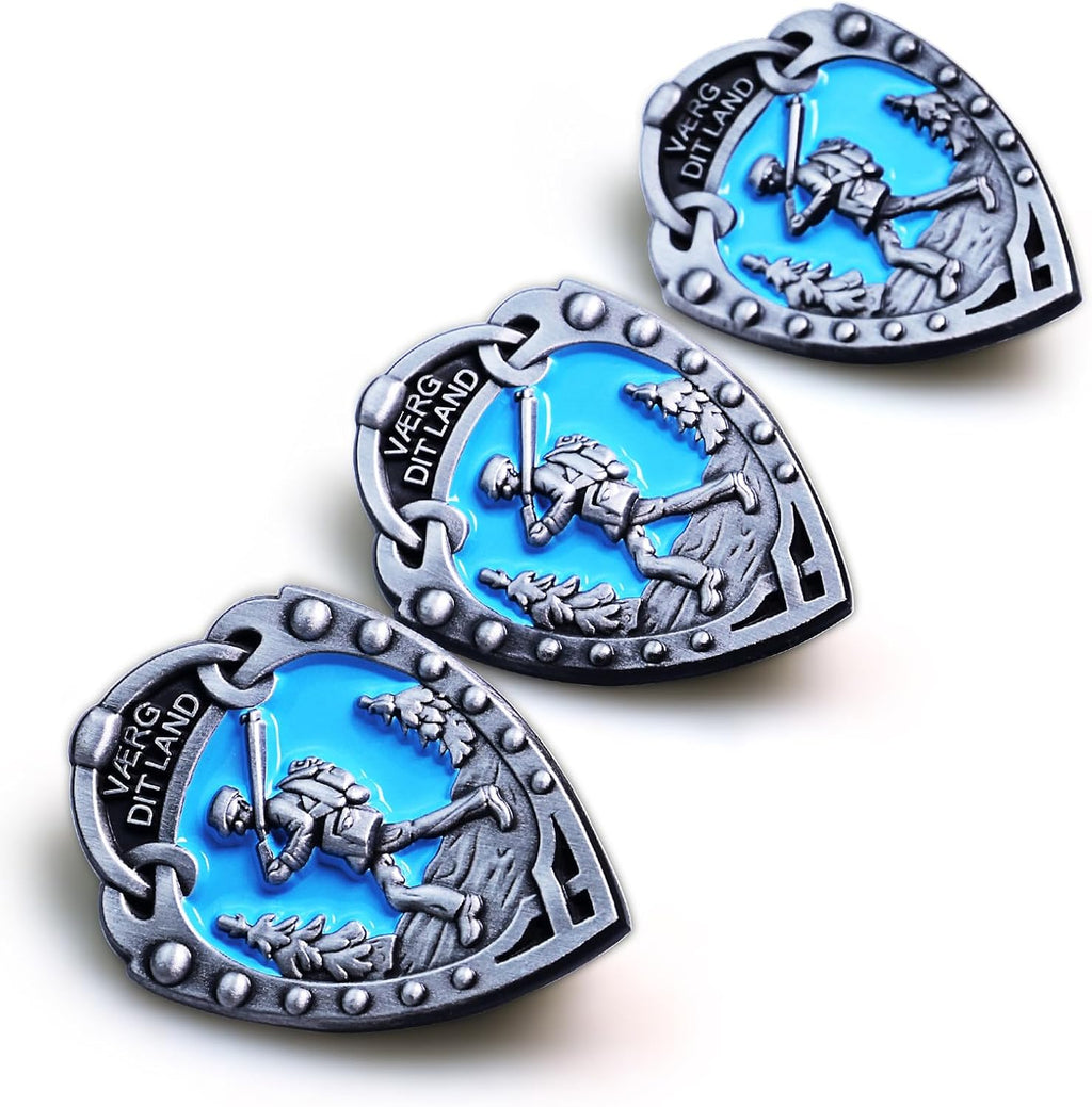 Norwegian Foot March Badge Silver 1.5 inch