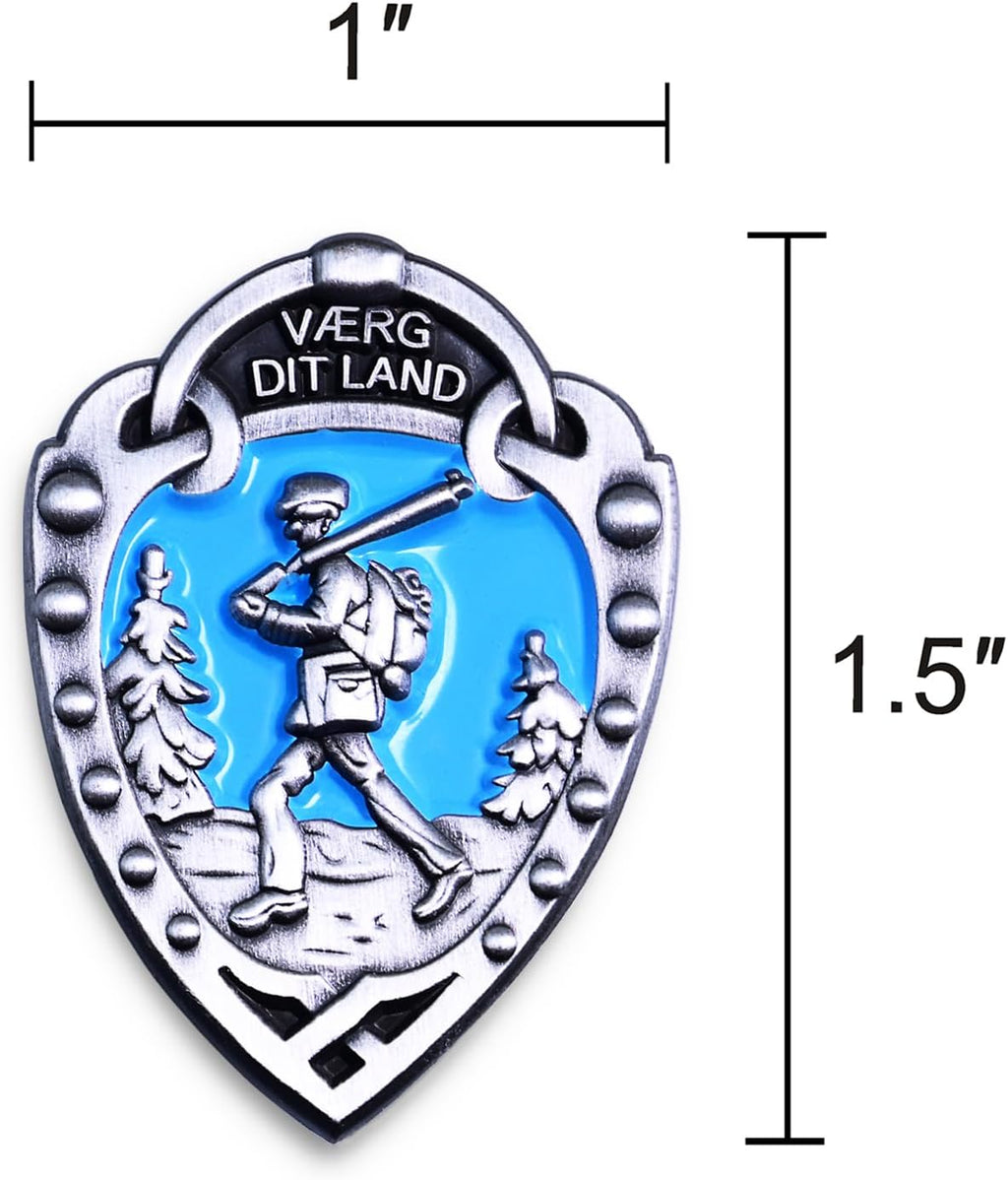 Norwegian Foot March Badge Silver 1.5 inch
