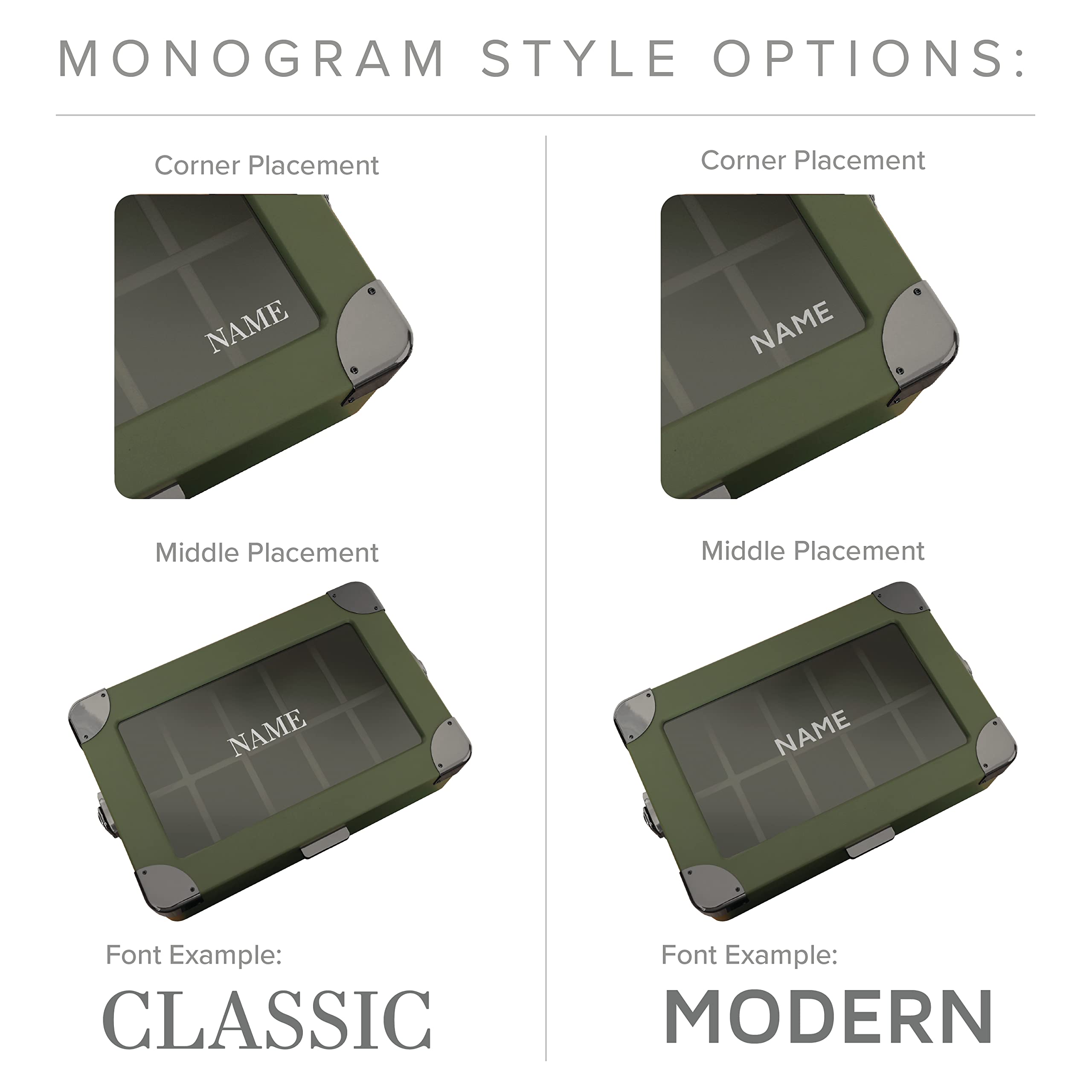 CASE ELEGANCE Military 10-Slot Watch Box with Glass Top