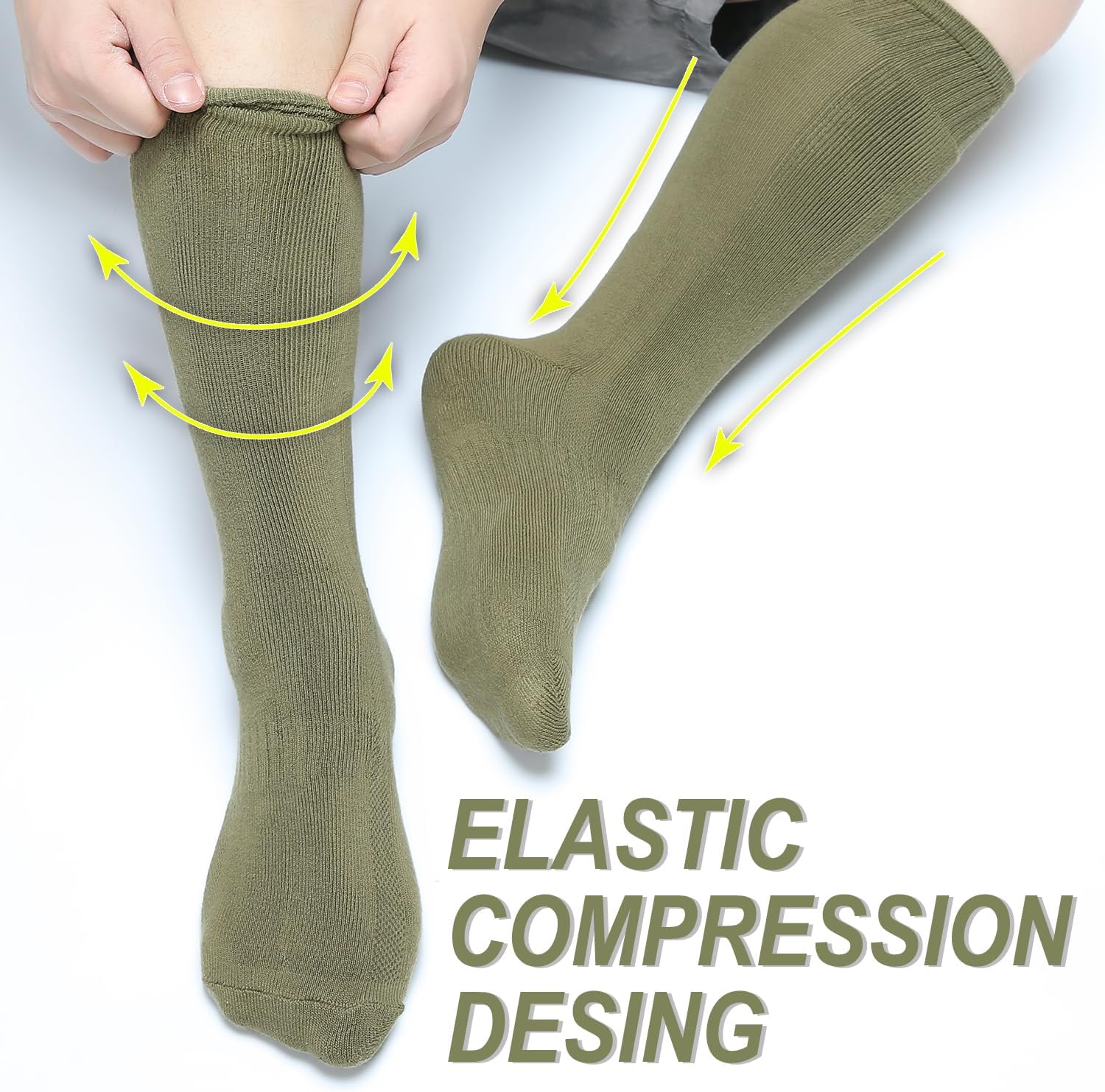 Men's Hiking Socks, Tactical Boot for Men, Over-the-Calf Work Boot Socks