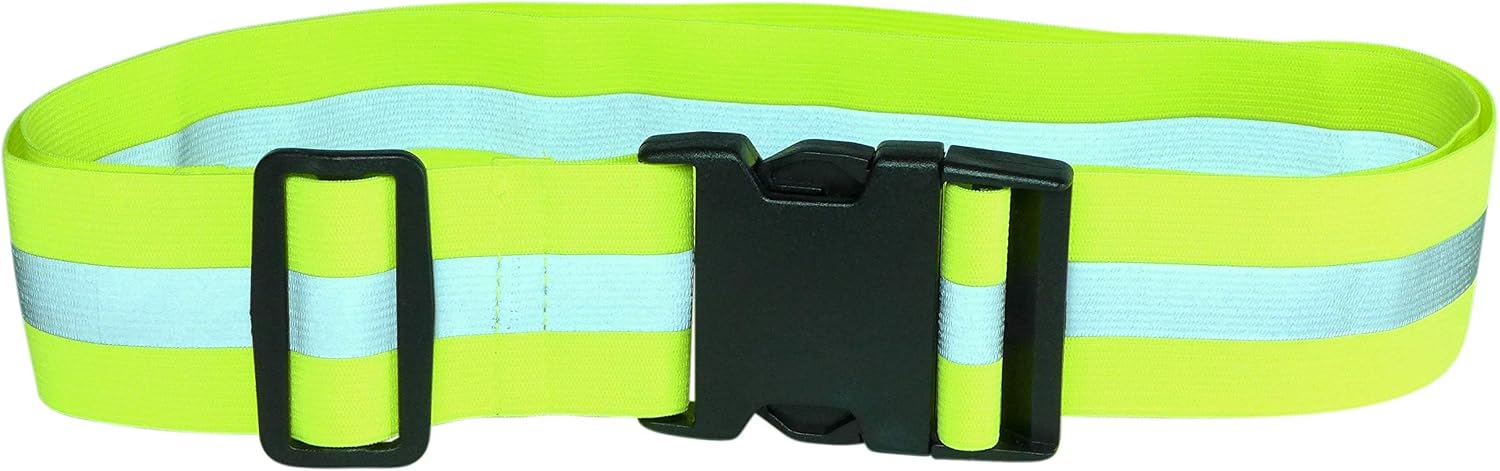 Endura Max Reflectives Reflective Elastic Belt or Sash, Military Heritage Style Glow Belt, Running Walking Motorcycling, Adjustable (Lime Green Ultralight, Regular)