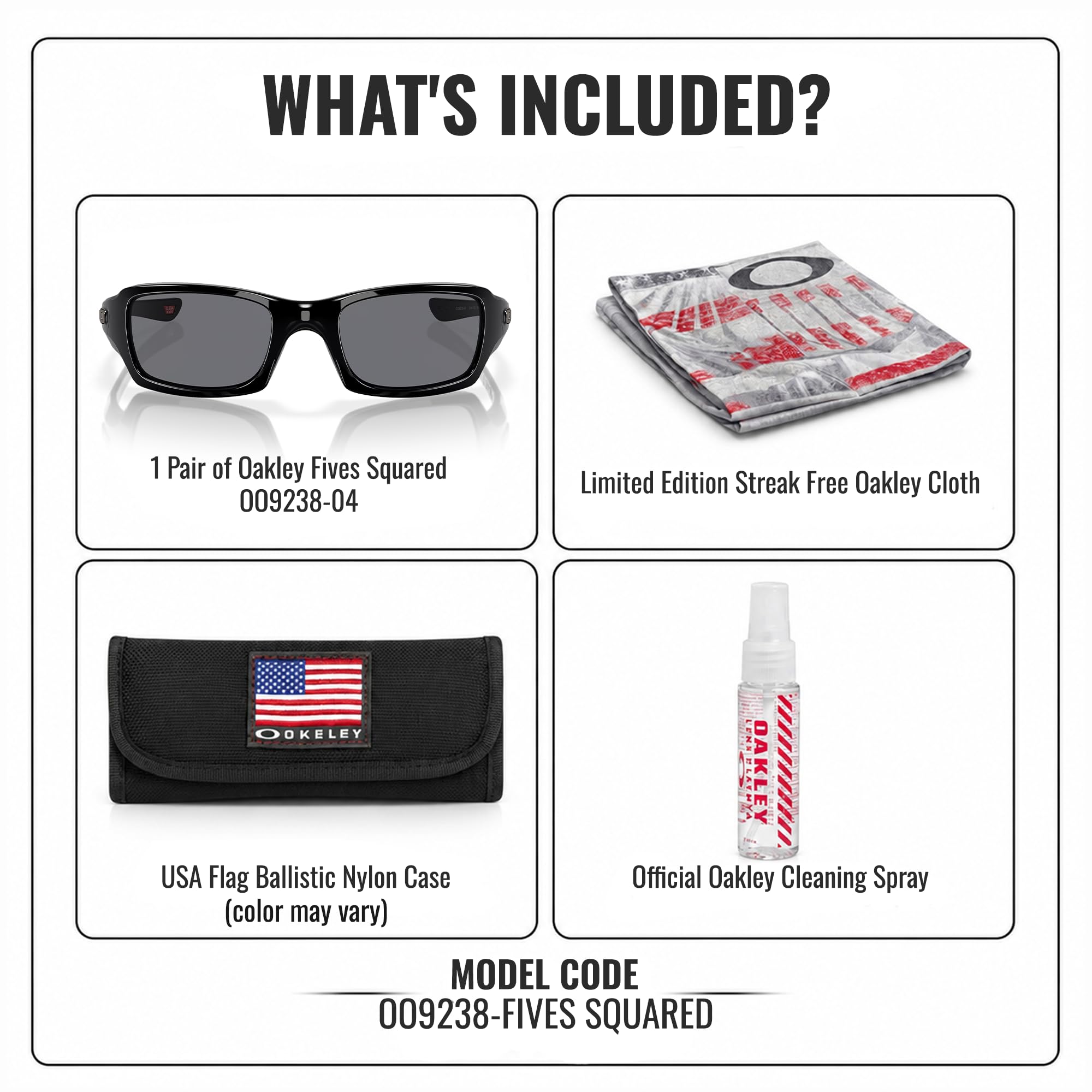 Oakley FIVES SQUARED OO9238 Sunglasses With Official Eyewear Kit