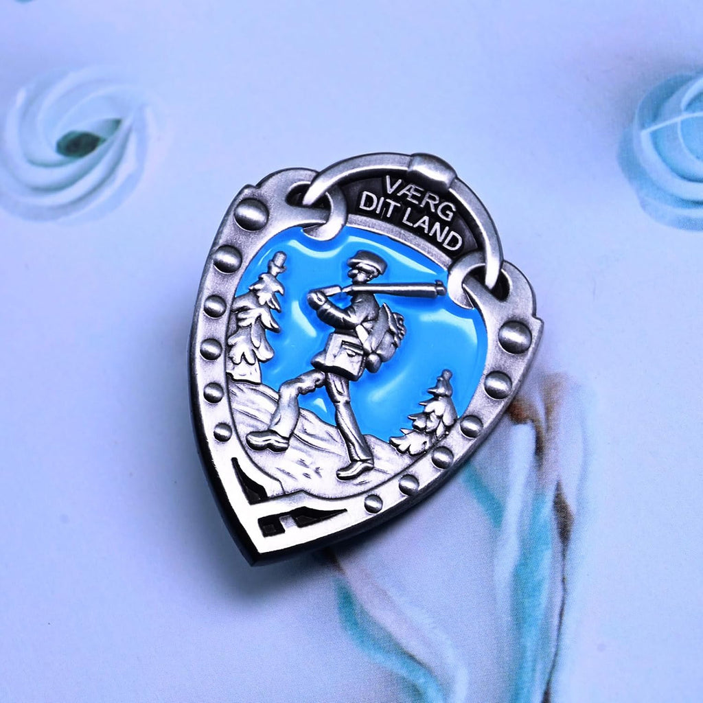 Norwegian Foot March Badge Silver 1.5 inch