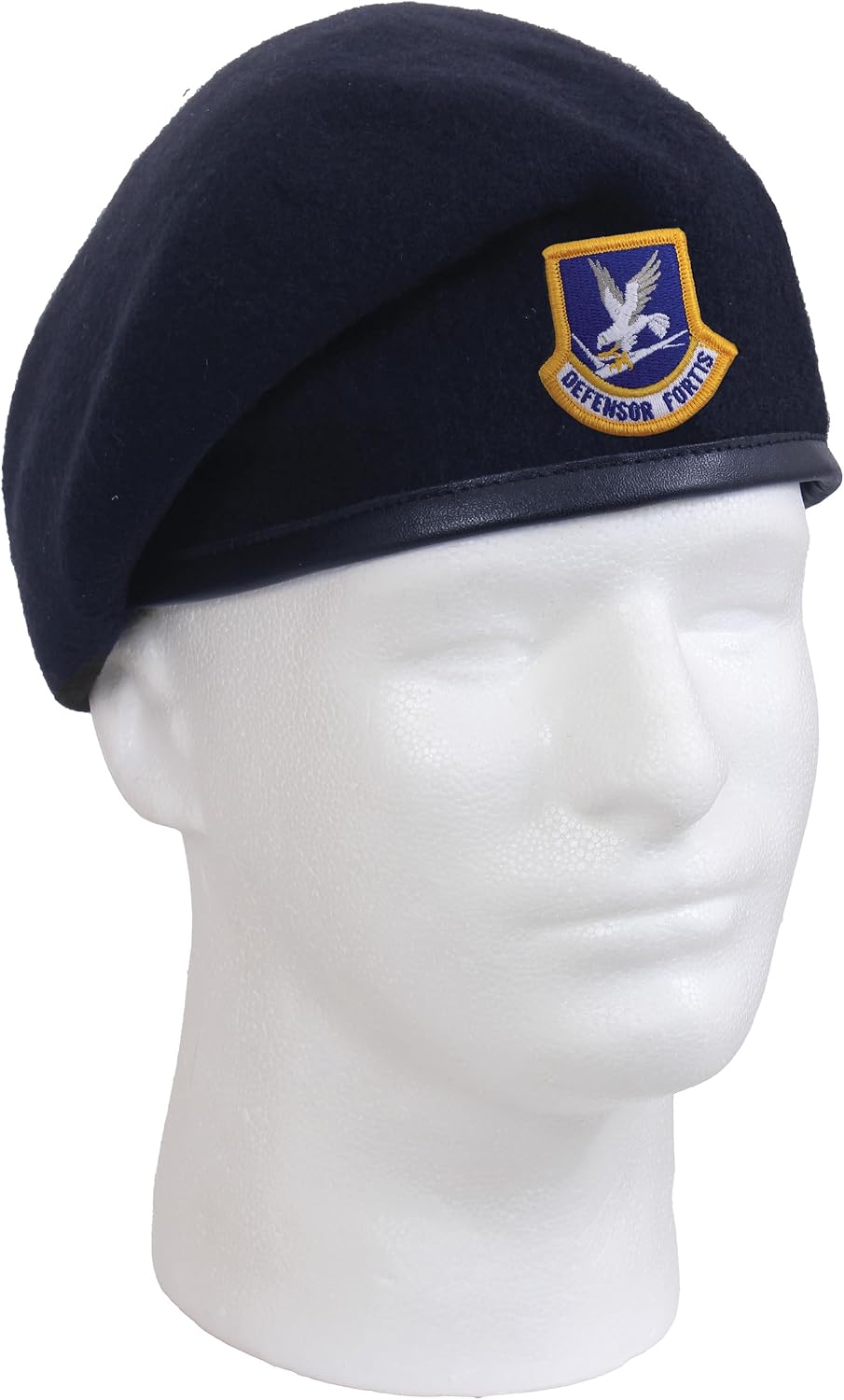 Rothco Inspection Ready Beret With USAF Flash | 95% Wool, Pre-Shaved Inspection Ready Cap, Leather Trim, Ideal for Active-Duty Personnel and Uniform Wear