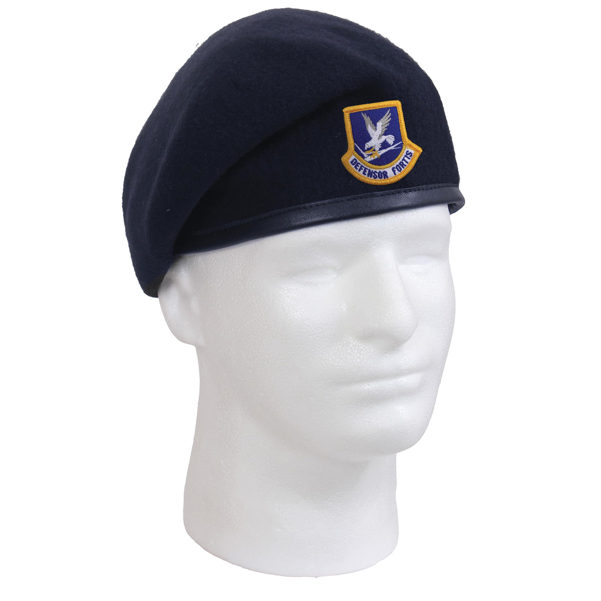Rothco Inspection Ready Beret With USAF Flash | 95% Wool, Pre-Shaved Inspection Ready Cap, Leather Trim, Ideal for Active-Duty Personnel and Uniform Wear