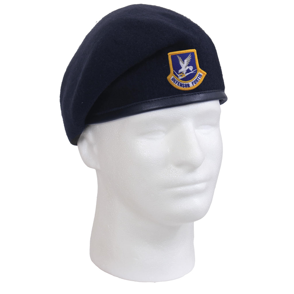 Rothco Inspection Ready Beret With USAF Flash | 95% Wool, Pre-Shaved Inspection Ready Cap, Leather Trim, Ideal for Active-Duty Personnel and Uniform Wear