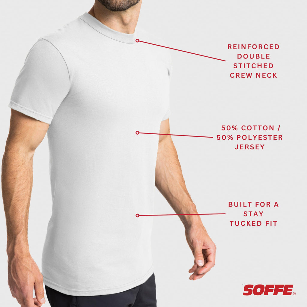 Soffe Men's 3 Pack - USA Poly/Cotton Military Tee